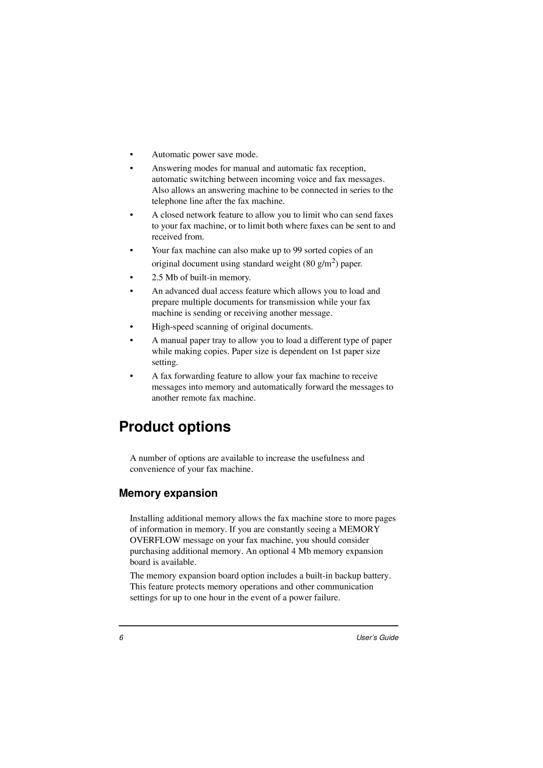 Oki 5400 manual Product options, Memory expansion 