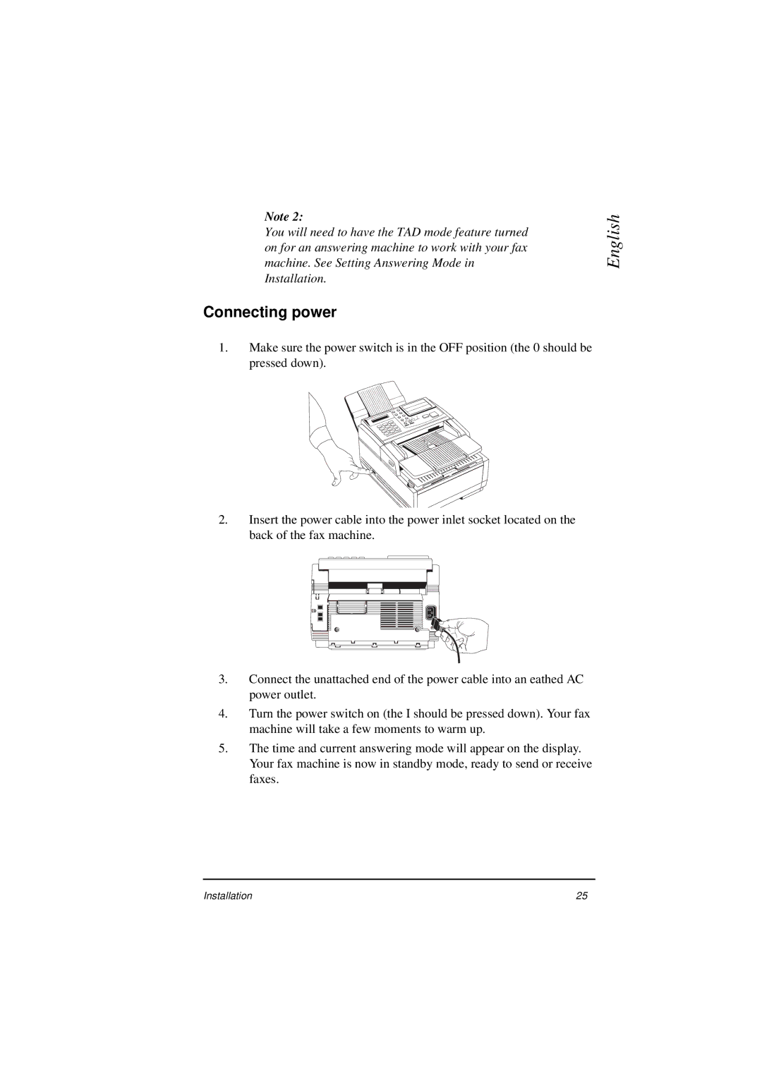 Oki 5400 manual Connecting power 