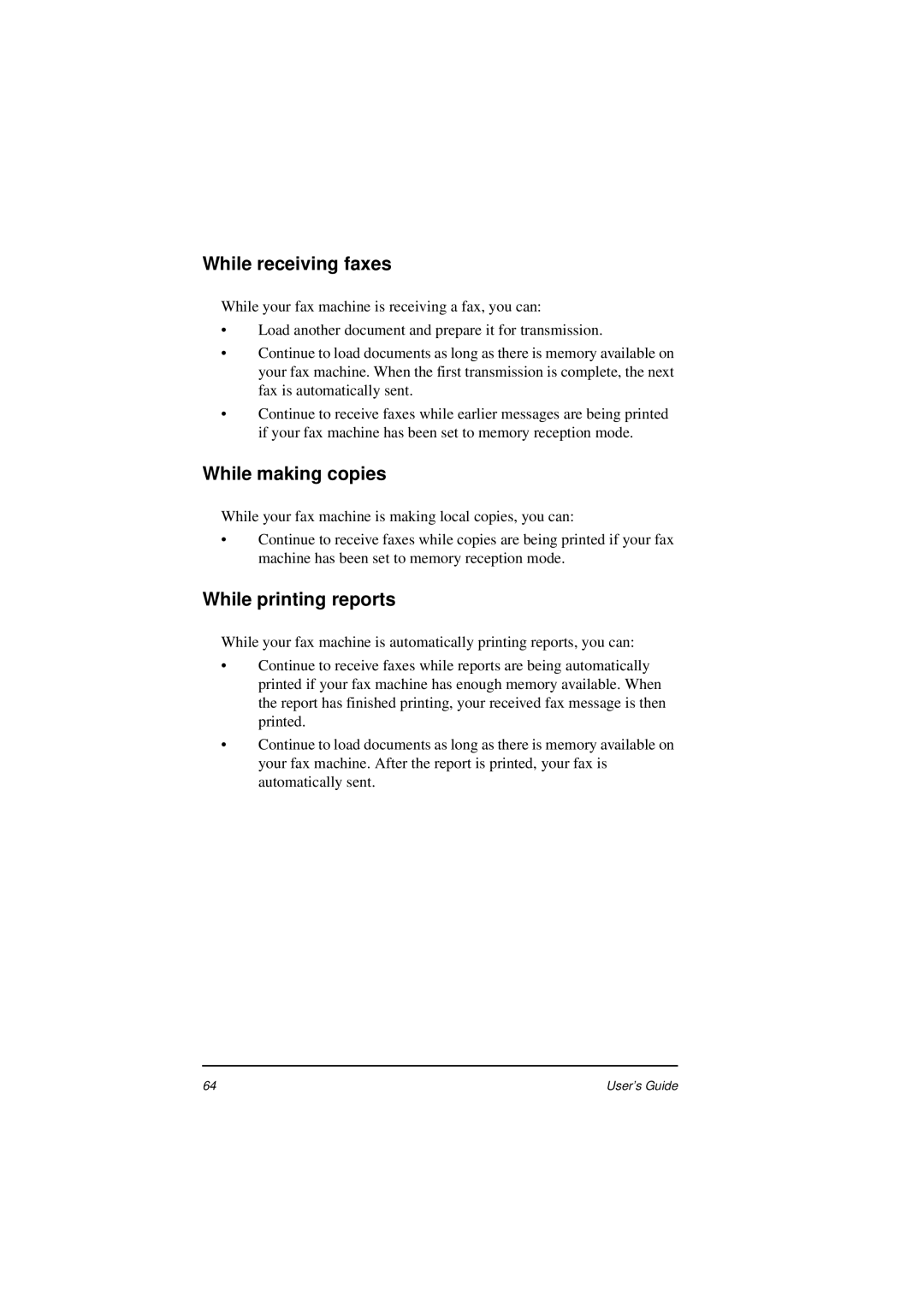 Oki 5400 manual While receiving faxes, While making copies, While printing reports 