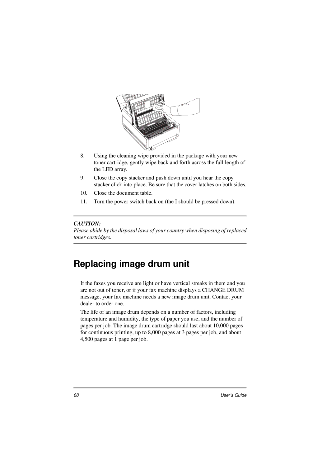 Oki 5400 manual Replacing image drum unit 