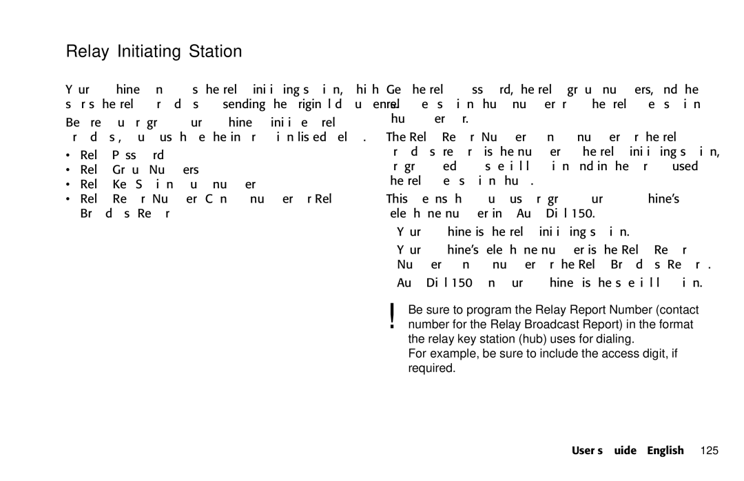 Oki 5650 manual Relay Initiating Station 