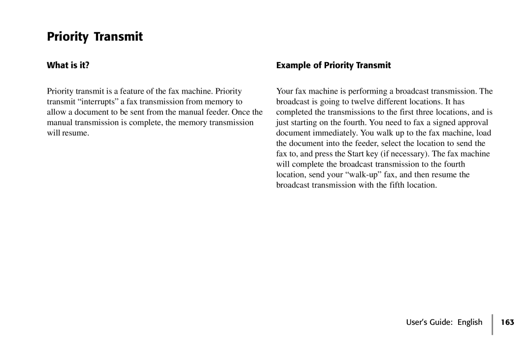 Oki 5650 manual What is it?, Example of Priority Transmit 