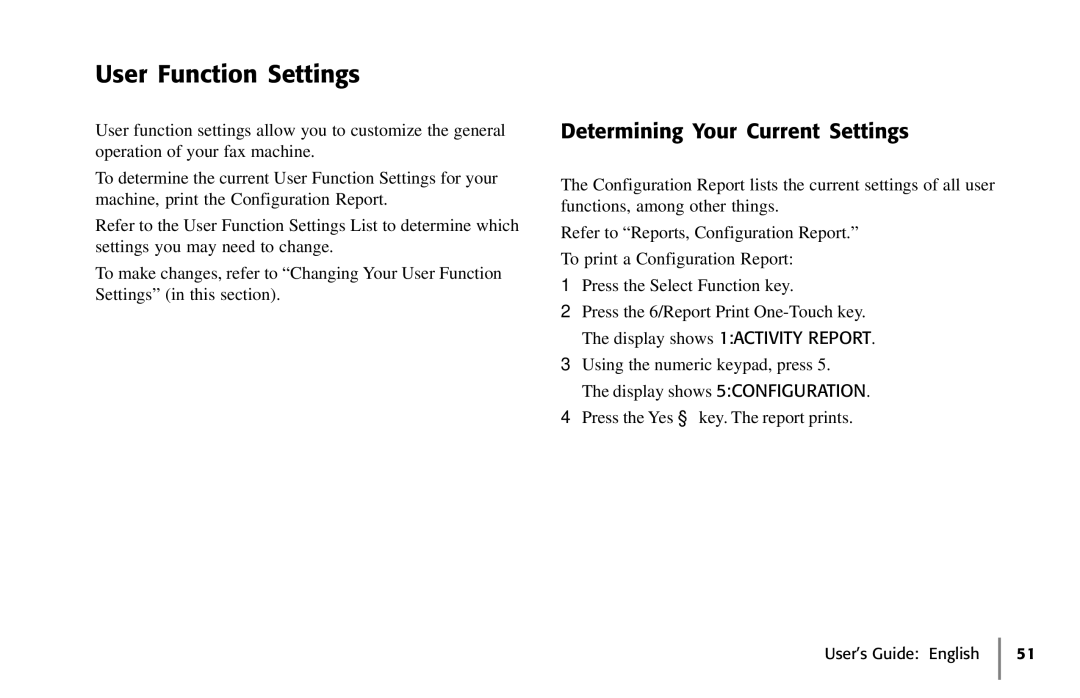 Oki 5650 manual User Function Settings, Determining Your Current Settings 