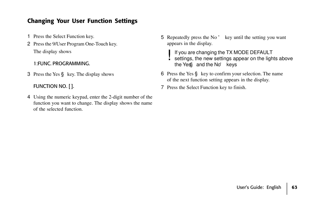 Oki 5650 manual Changing Your User Function Settings, 1FUNC. Programming 