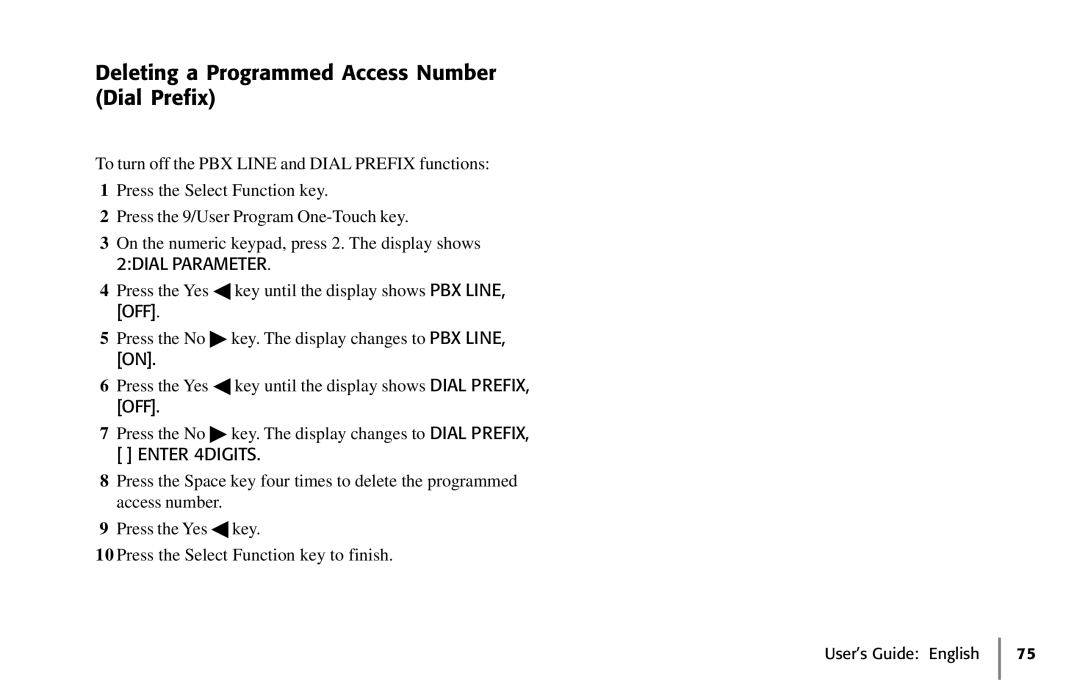 Oki 5650 manual Deleting a Programmed Access Number Dial Prefix 