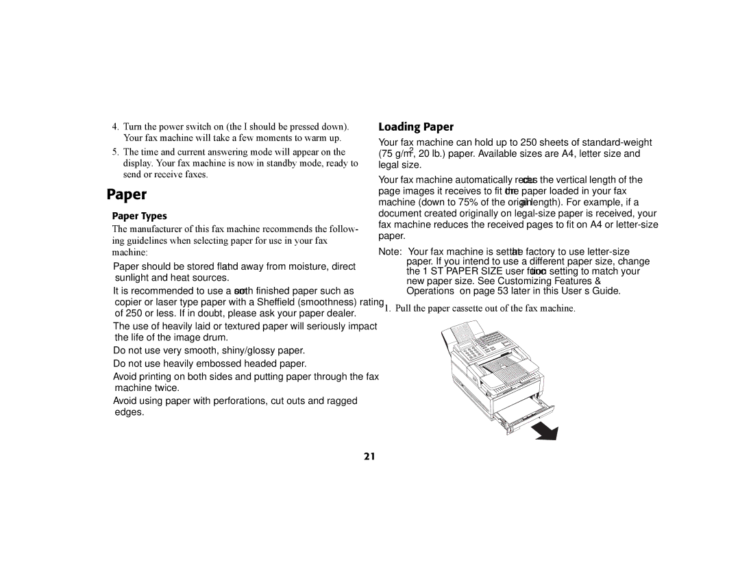 Oki 56801 manual Loading Paper, Paper Types 