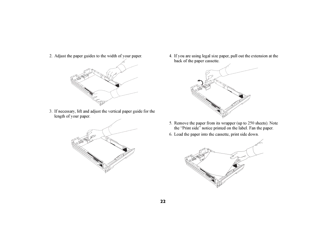 Oki 56801 manual Load the paper into the cassette, print side down 