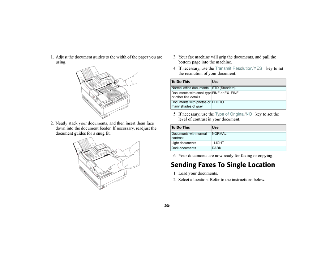 Oki 56801 manual Sending Faxes To Single Location, Your documents are now ready for faxing or copying 