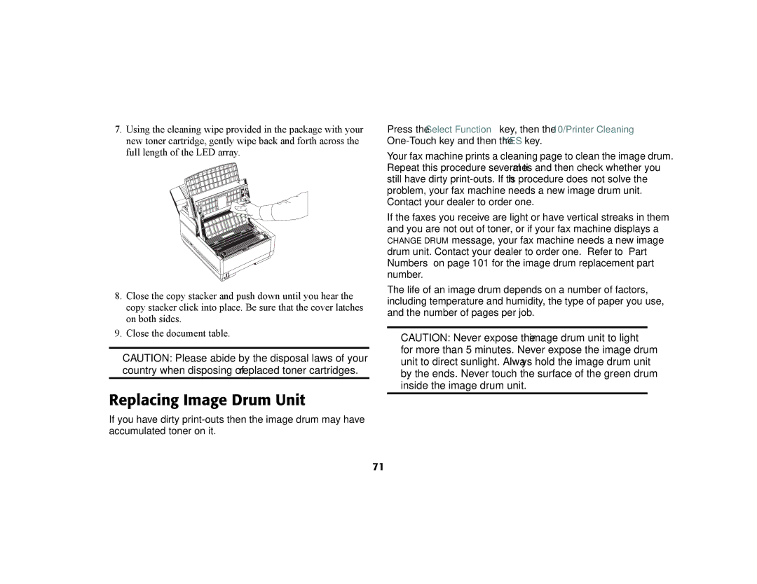 Oki 56801 manual Replacing Image Drum Unit 