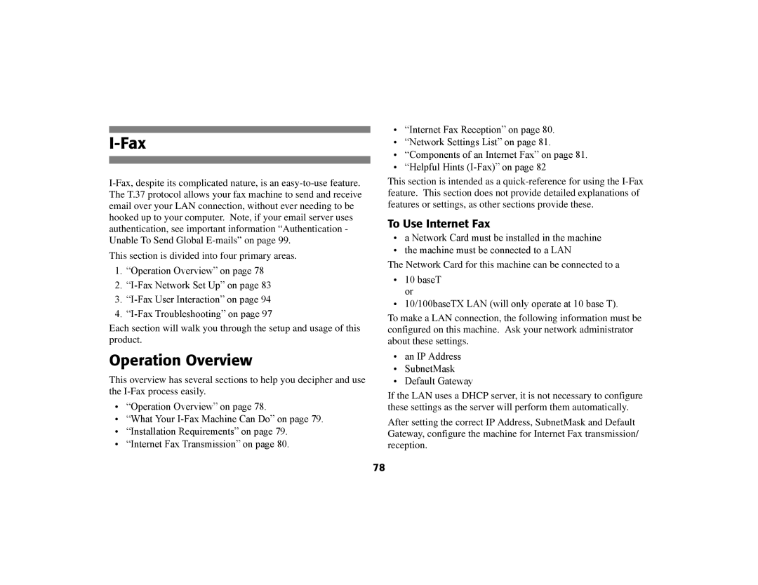 Oki 56801 manual Operation Overview, To Use Internet Fax 