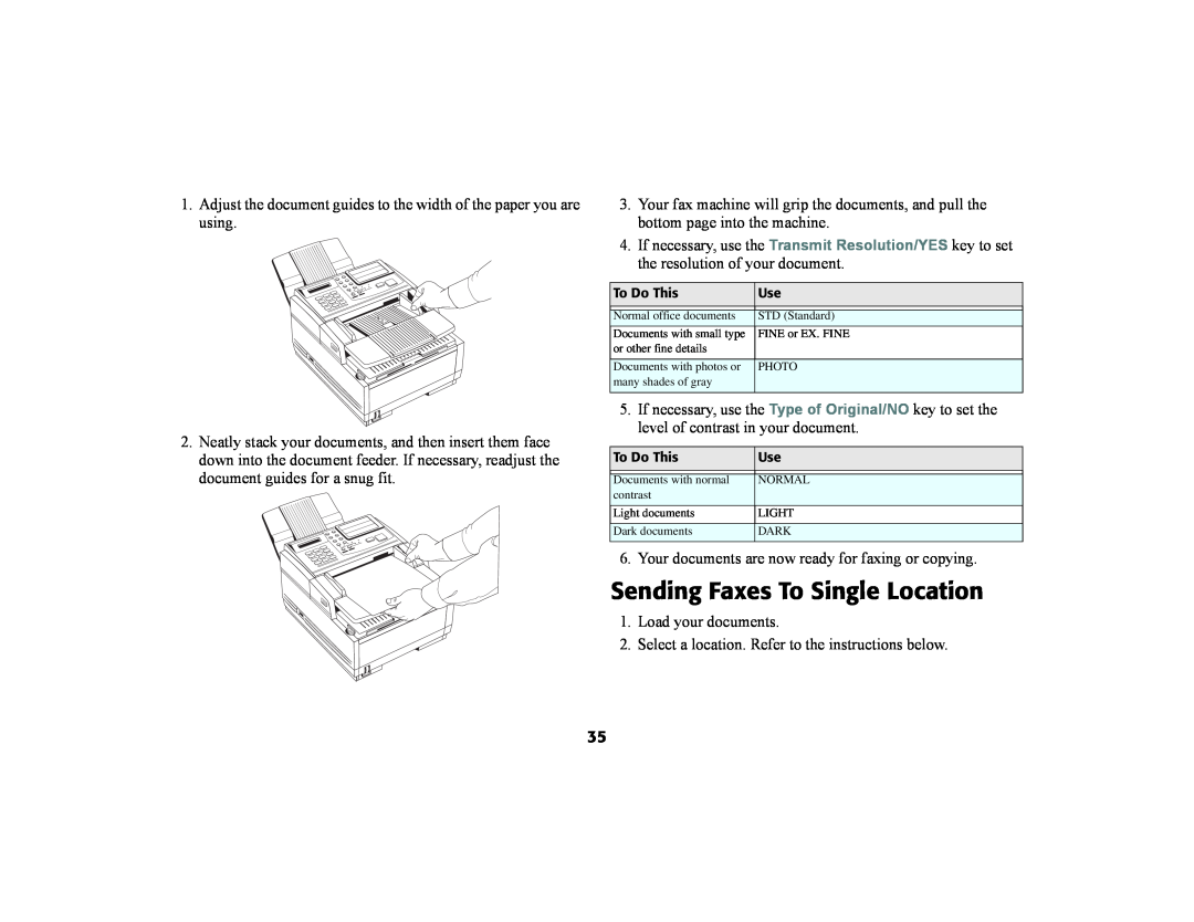 Oki 56801 manual Sending Faxes To Single Location 