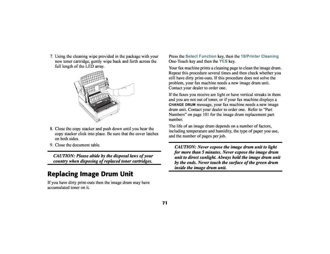 Oki 56801 manual Replacing Image Drum Unit 