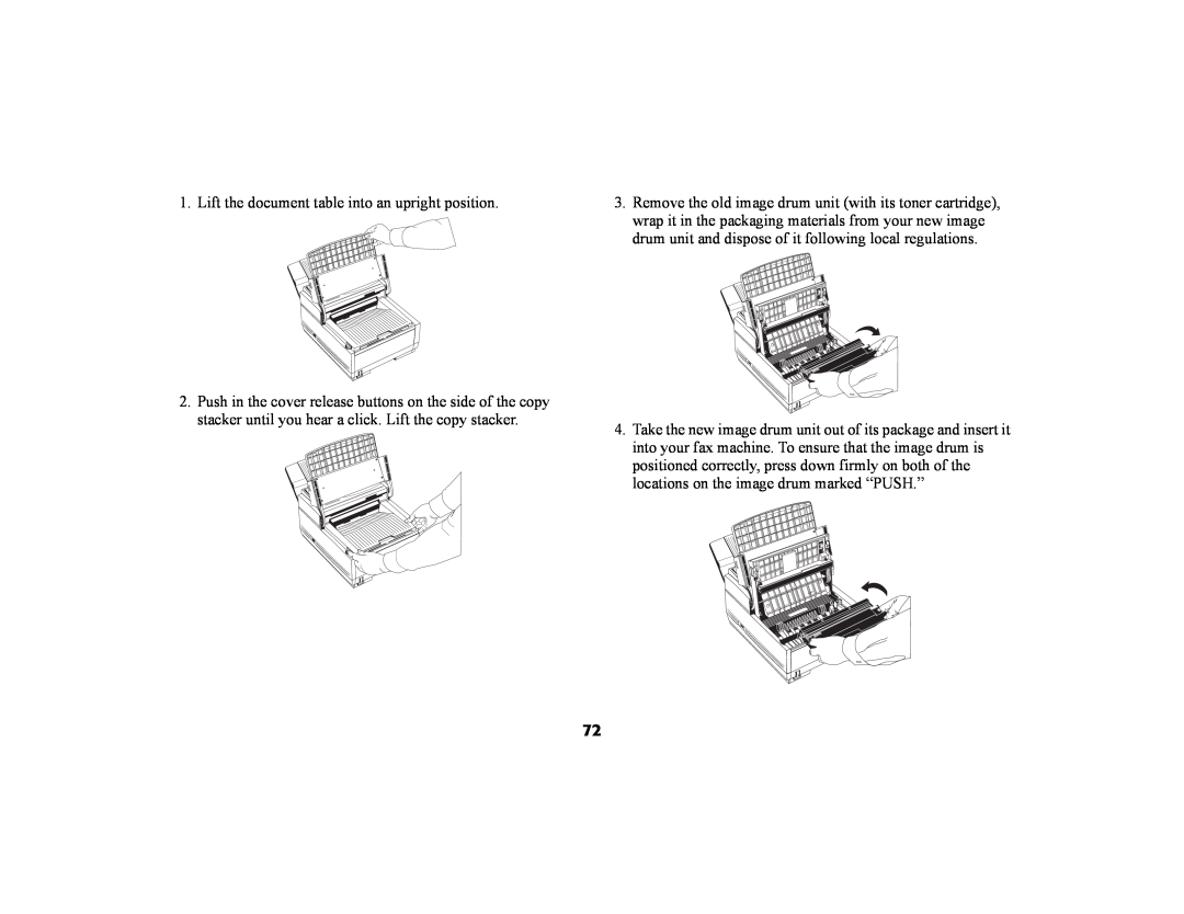 Oki 56801 manual Lift the document table into an upright position 