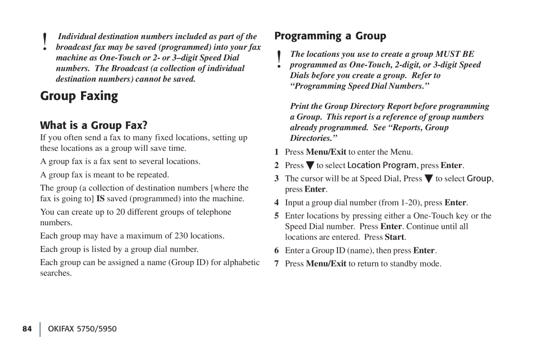 Oki 5750, 59502 manual Group Faxing, What is a Group Fax?, Programming a Group 