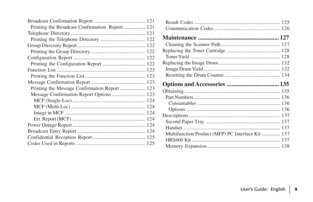 Oki 59502, 5750 manual Maintenance 127 