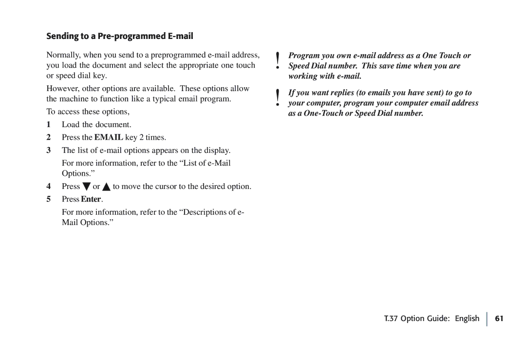 Oki 5780 manual Sending to a Pre-programmed E-mail 