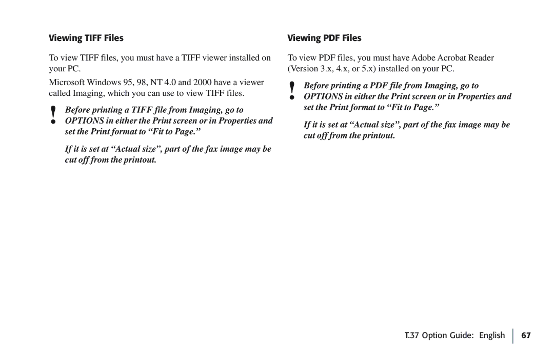 Oki 5780 manual Viewing Tiff Files 