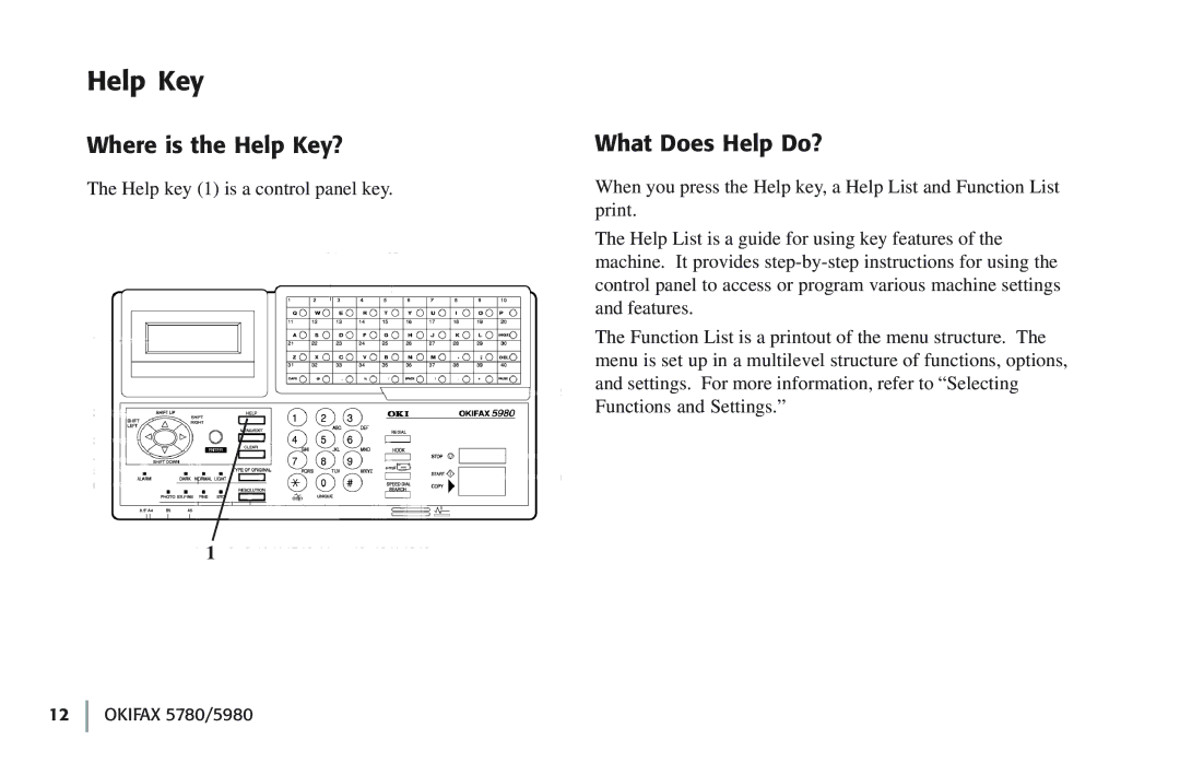 Oki 5780 manual Where is the Help Key?, What Does Help Do? 