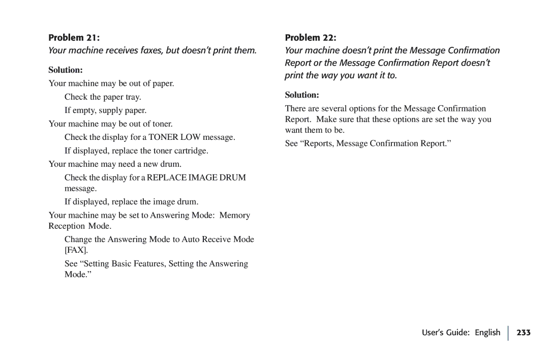 Oki 5780 manual Your machine receives faxes, but doesn’t print them 