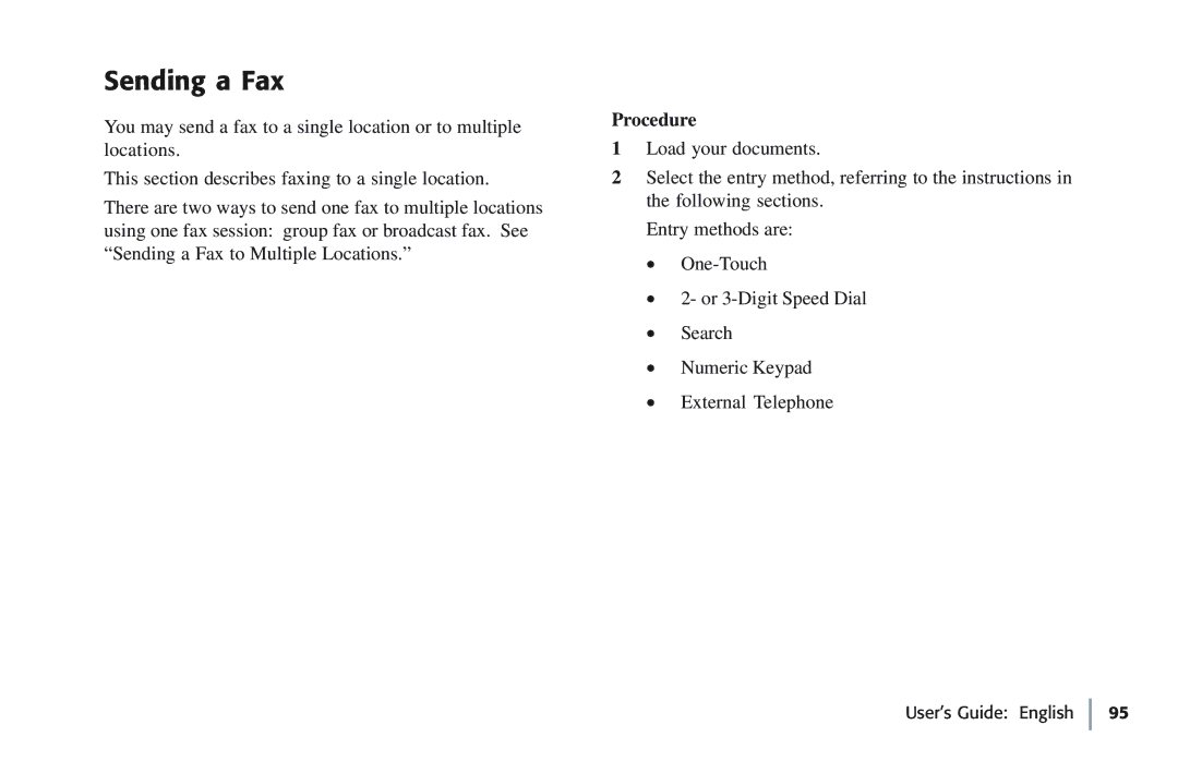 Oki 5780 manual Sending a Fax, Procedure 