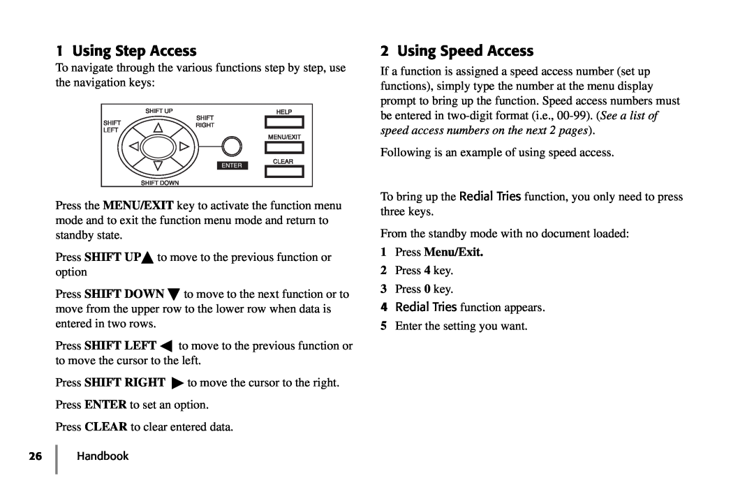 Oki 5900 manual Using Step Access, Using Speed Access, Press Menu/Exit 