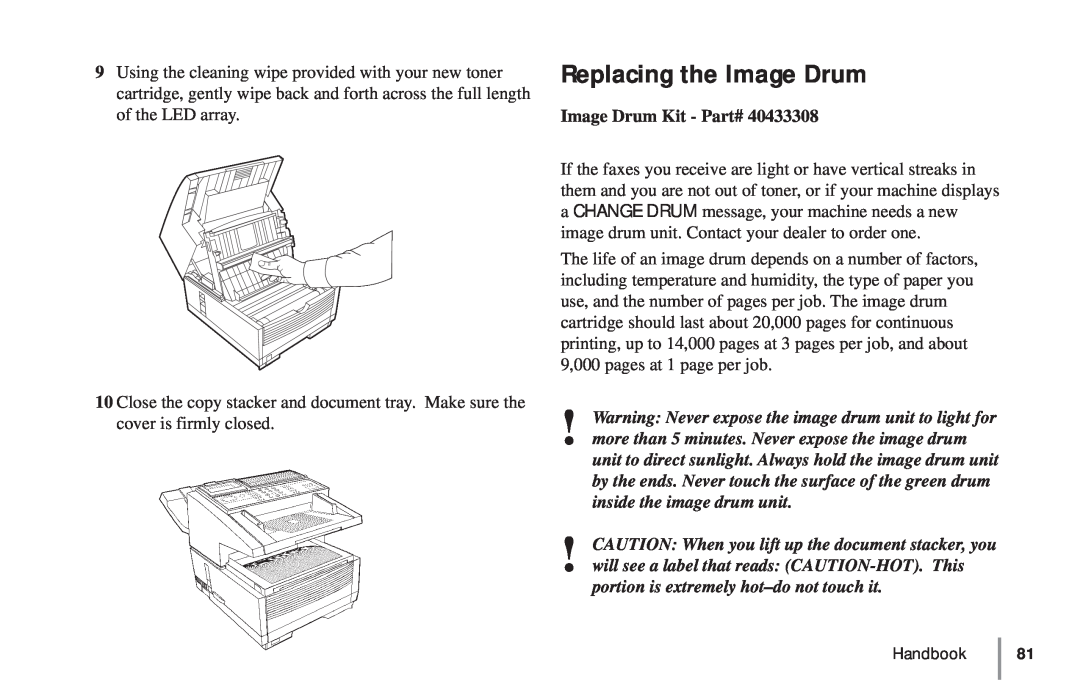 Oki 5900 manual Replacing the Image Drum, Image Drum Kit - Part# 