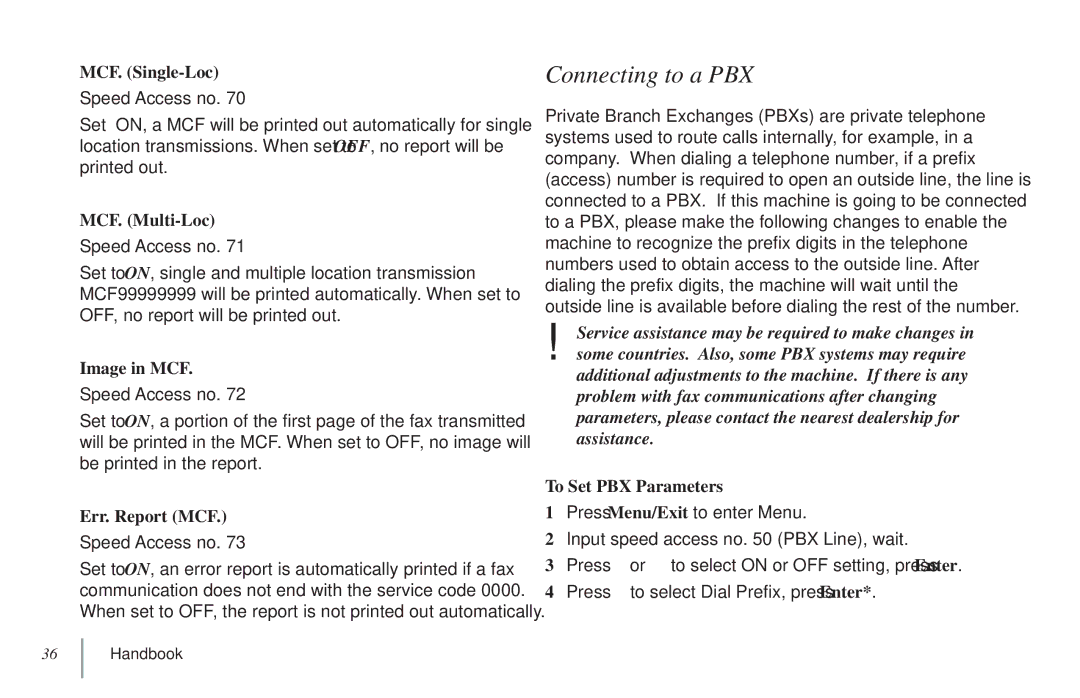 Oki 5900 manual Connecting to a PBX 