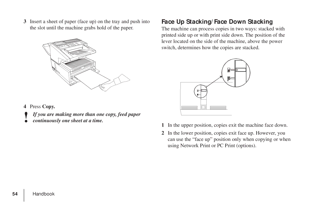 Oki 5900 manual Face Up Stacking/Face Down Stacking 