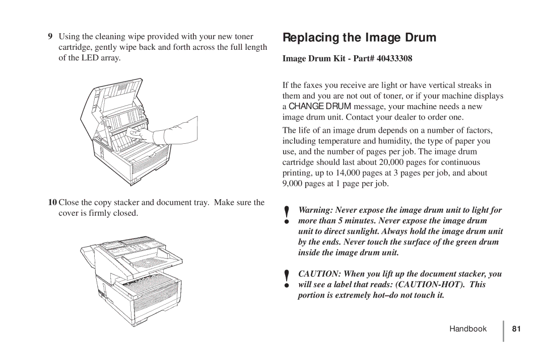 Oki 5900 manual Replacing the Image Drum, Image Drum Kit Part# 