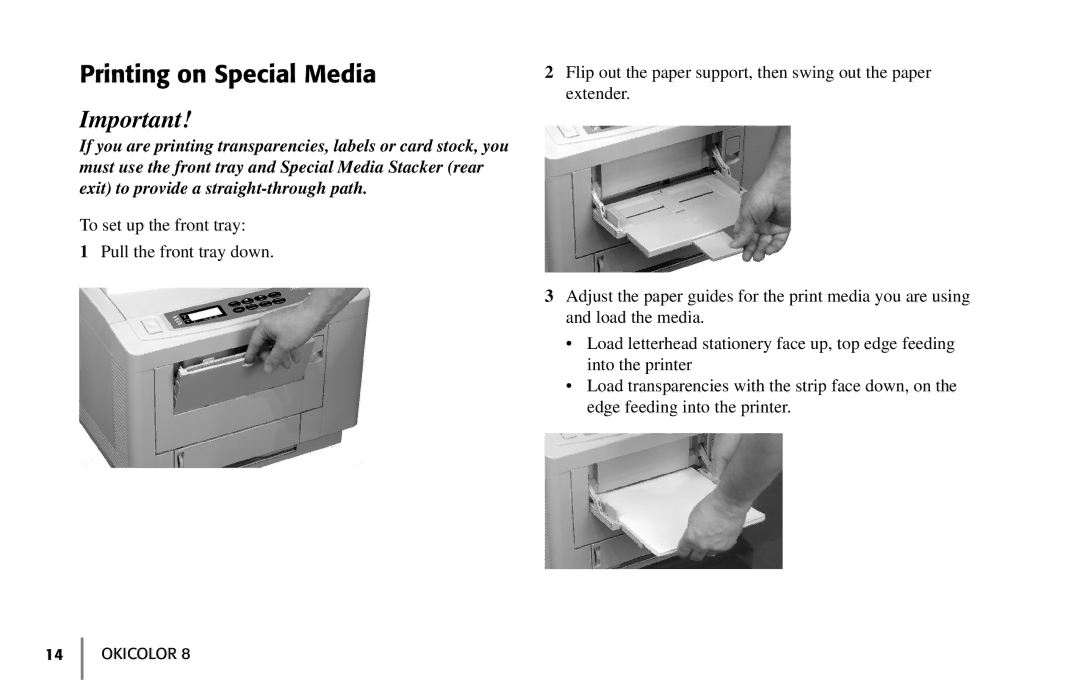 Oki 59296702 manual Printing on Special Media 