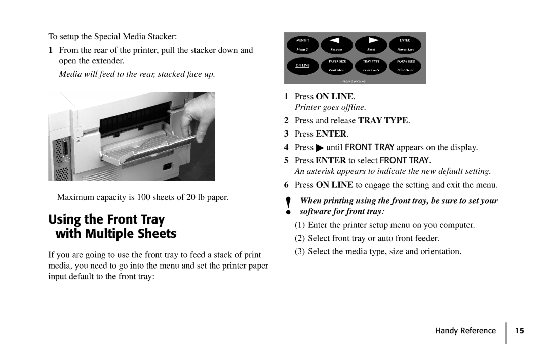 Oki 59296702 manual Using the Front Tray with Multiple Sheets 