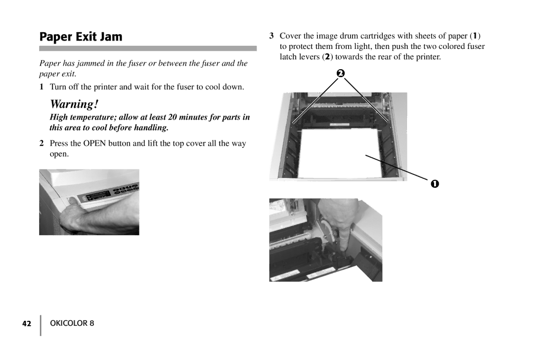 Oki 59296702 manual Paper Exit Jam 