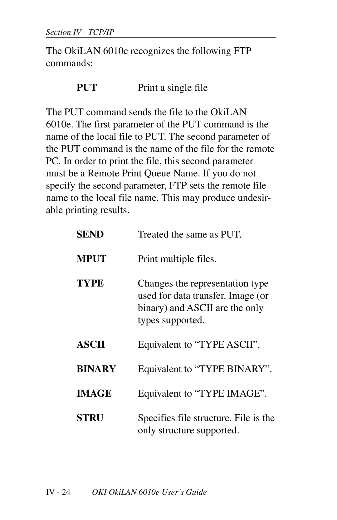 Oki 6010E manual Put, Print a single file 