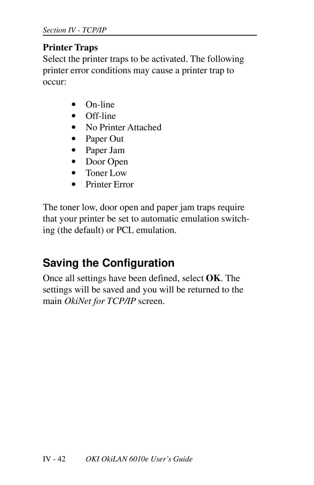 Oki 6010E manual IV 42 OKI OkiLAN 6010e User’s Guide 