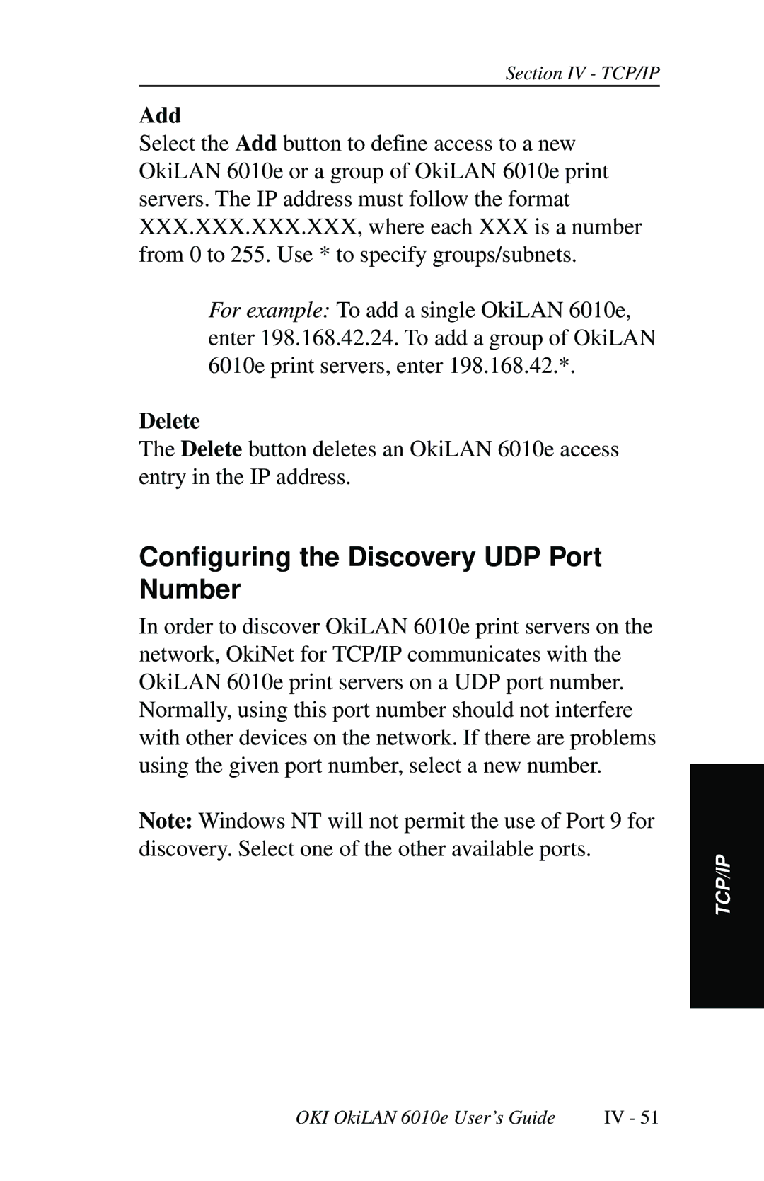 Oki 6010E manual Configuring the Discovery UDP Port Number, Add 