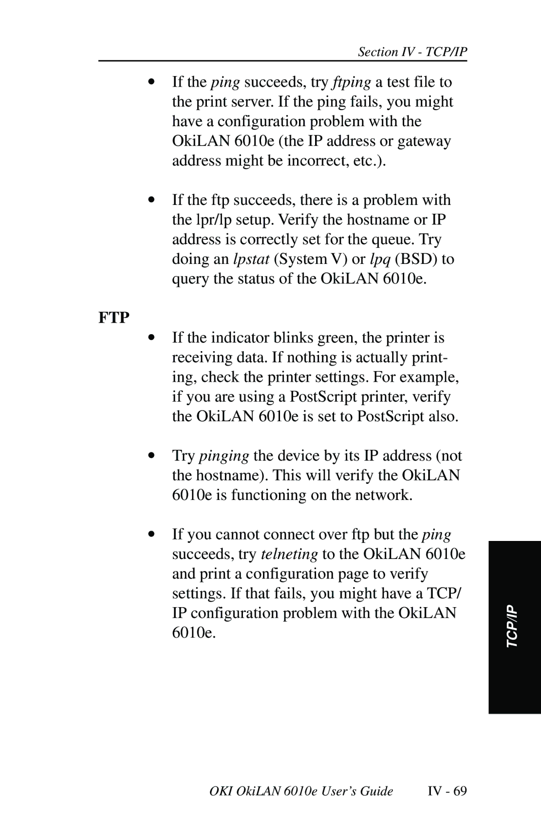 Oki 6010E manual Ftp 