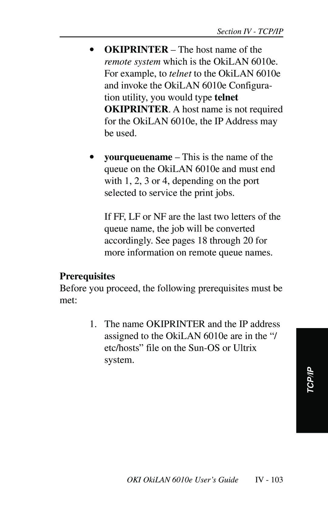 Oki 6010E manual Prerequisites 