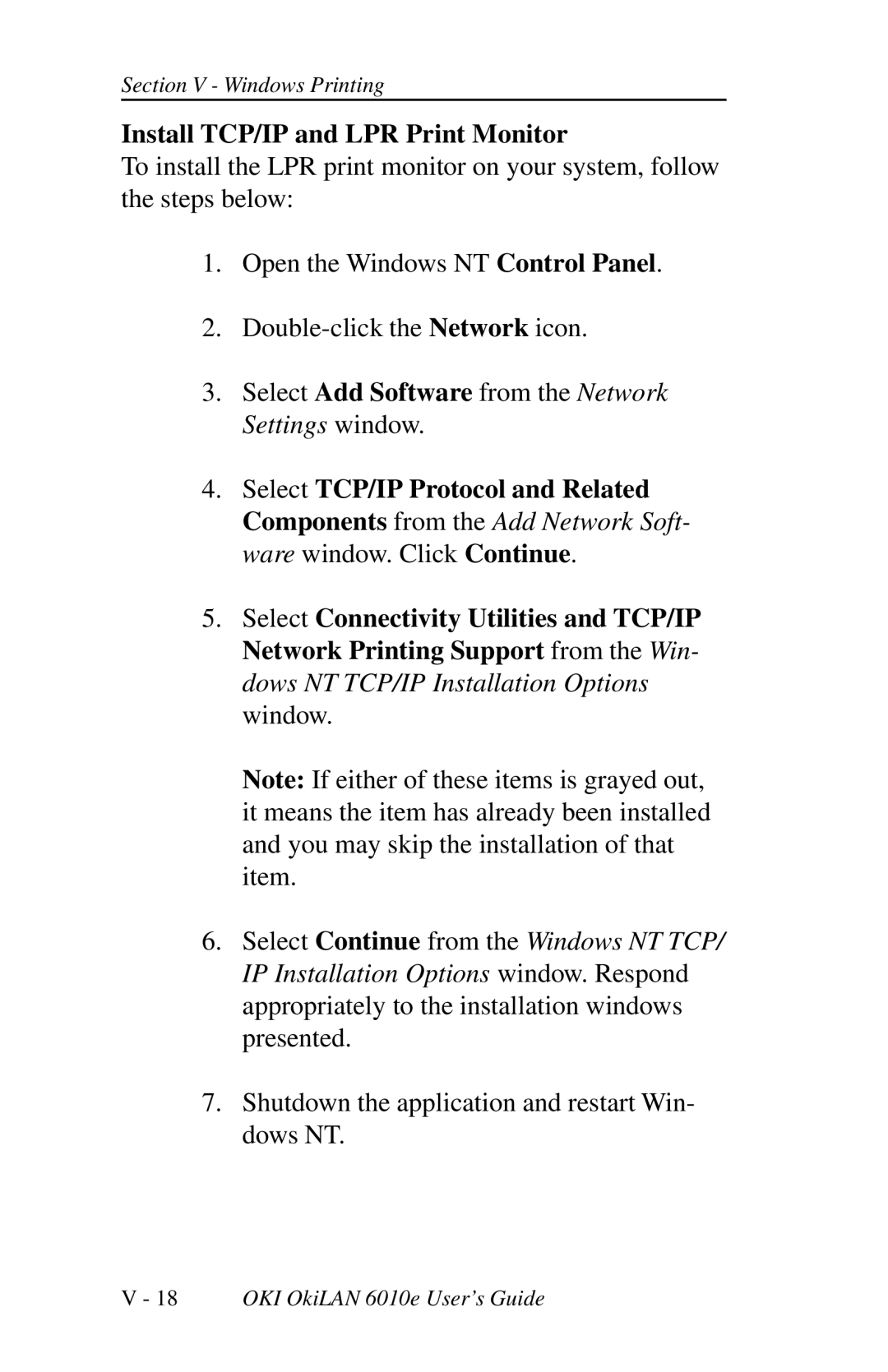 Oki 6010E manual Install TCP/IP and LPR Print Monitor 