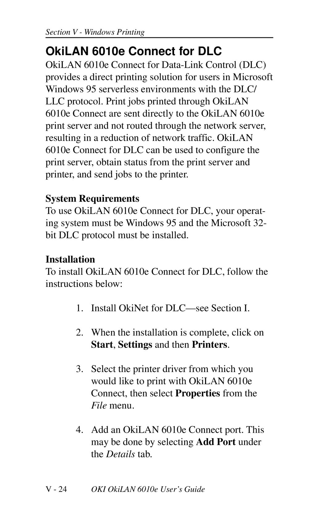 Oki 6010E manual OkiLAN 6010e Connect for DLC 