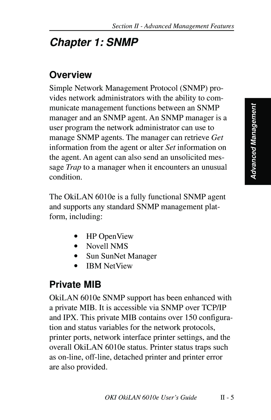 Oki 6010E manual Snmp, Private MIB 