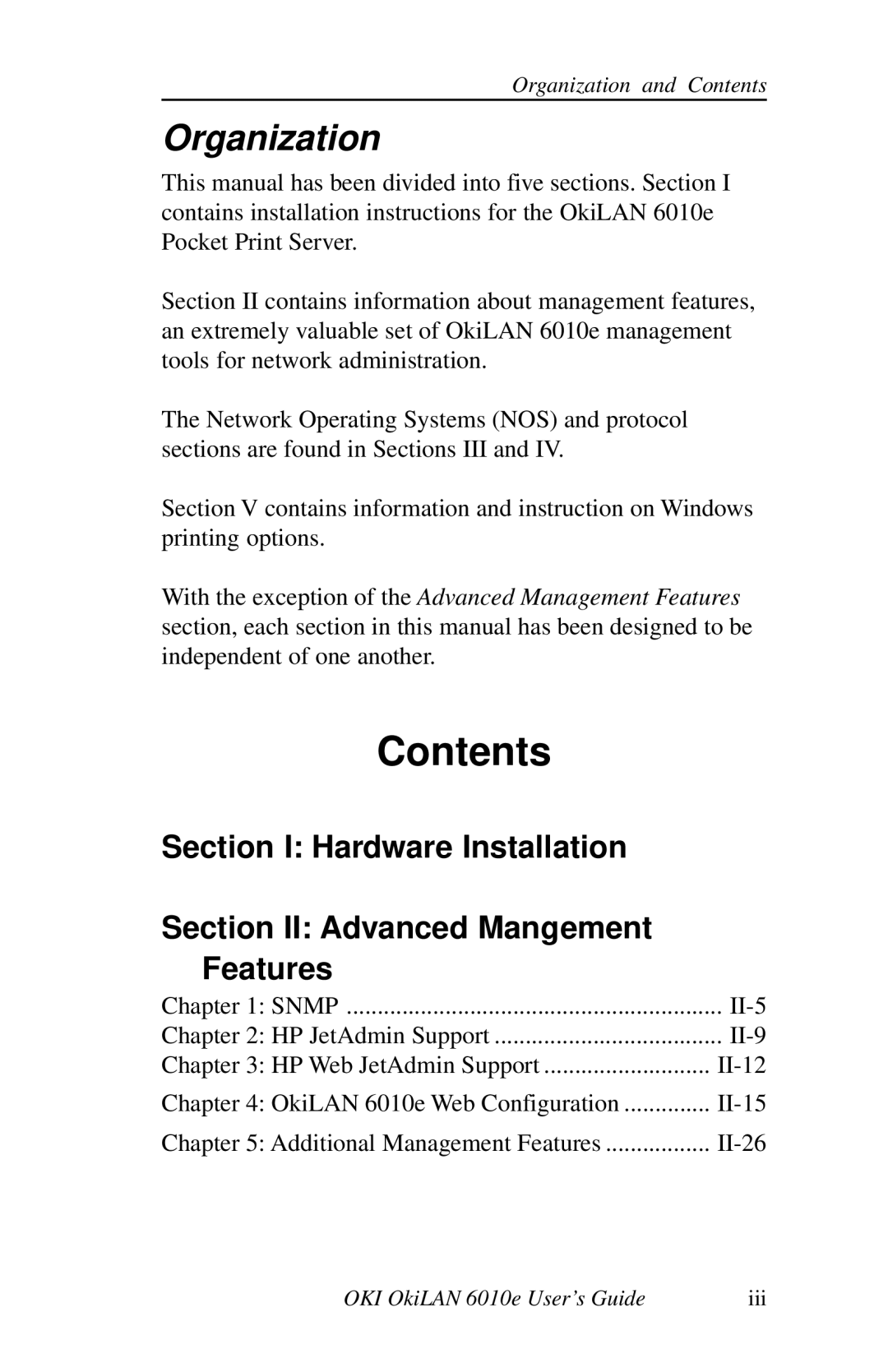 Oki 6010E manual Contents 