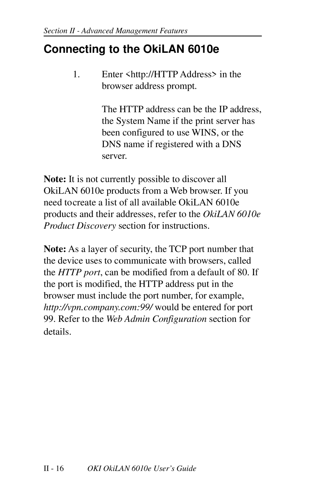 Oki 6010E manual Connecting to the OkiLAN 6010e 