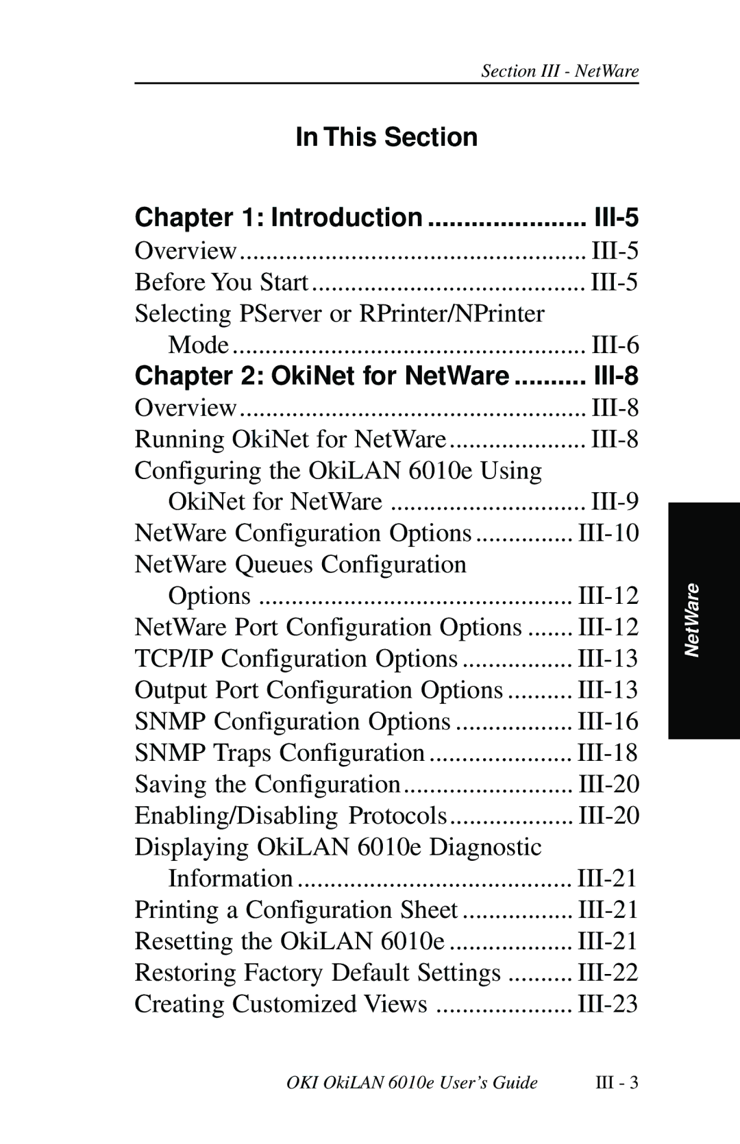 Oki 6010E manual III-5 