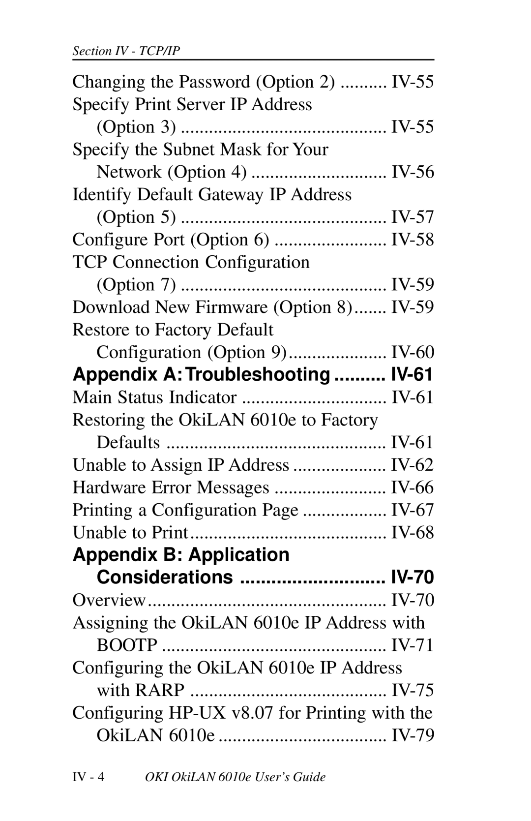 Oki 6010E manual Appendix B Application Considerations 