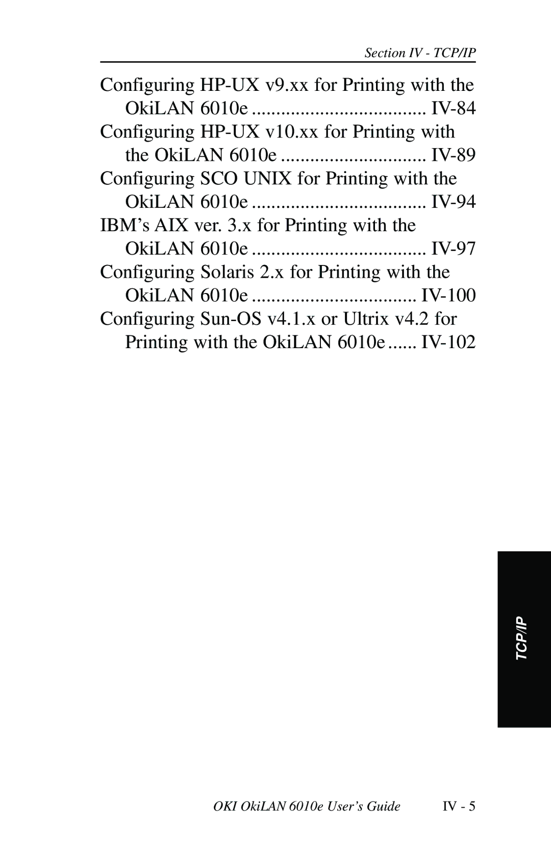 Oki 6010E manual Configuring HP-UX v9.xx for Printing with 