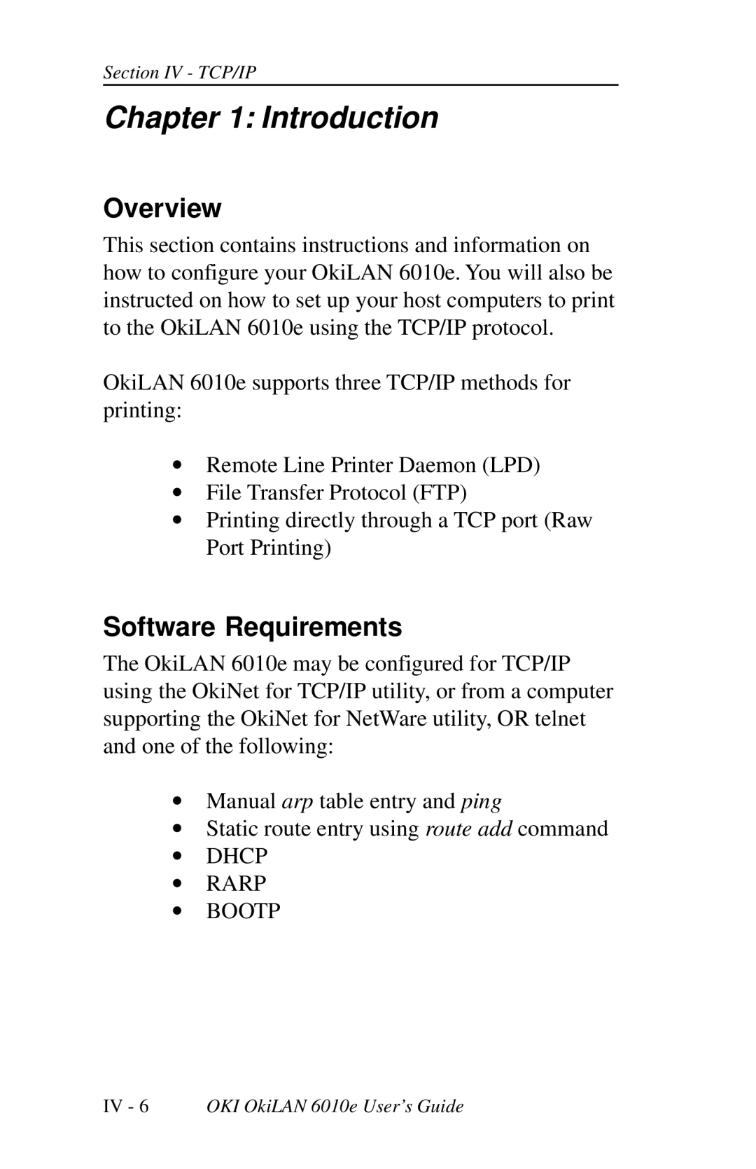 Oki 6010E manual Introduction, Software Requirements 