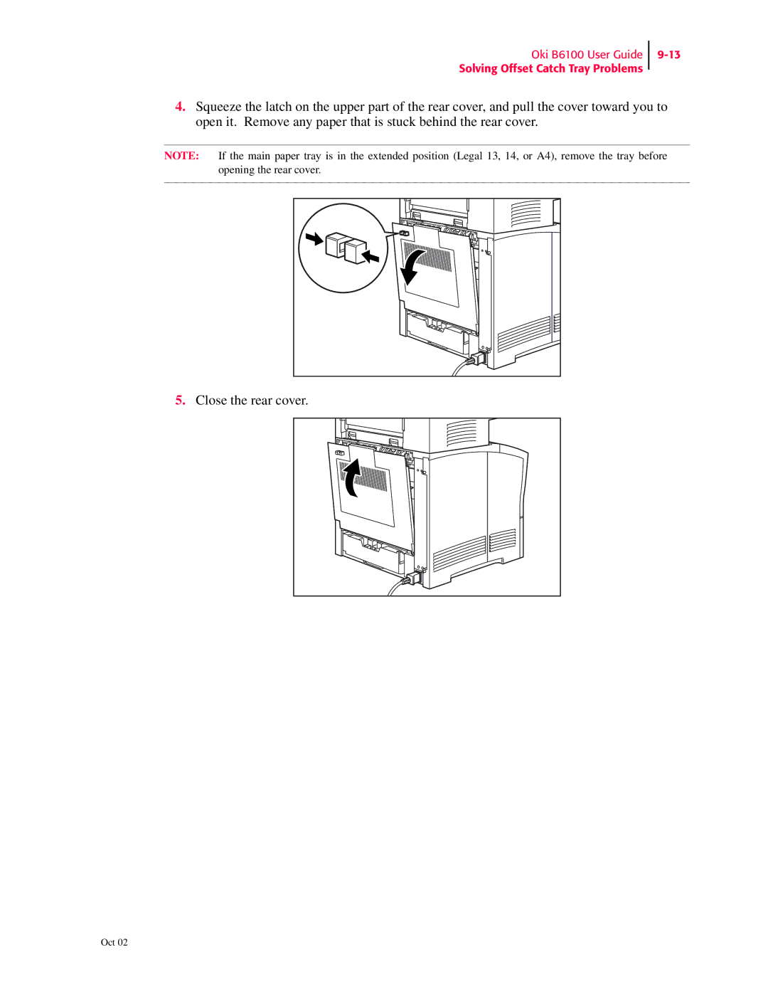 Oki manual Oki B6100 User Guide Solving Offset Catch Tray Problems 