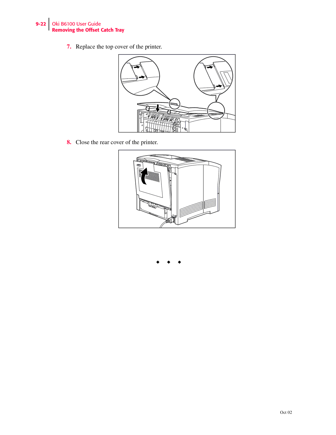 Oki manual Oki B6100 User Guide Removing the Offset Catch Tray 