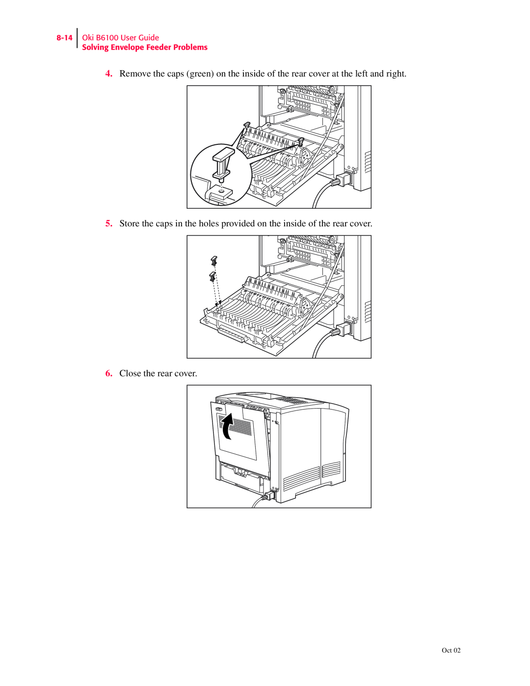 Oki manual Oki B6100 User Guide Solving Envelope Feeder Problems 