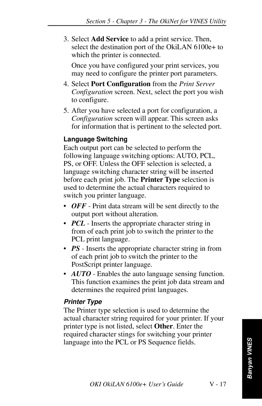 Oki 6100E+ manual Language Switching 